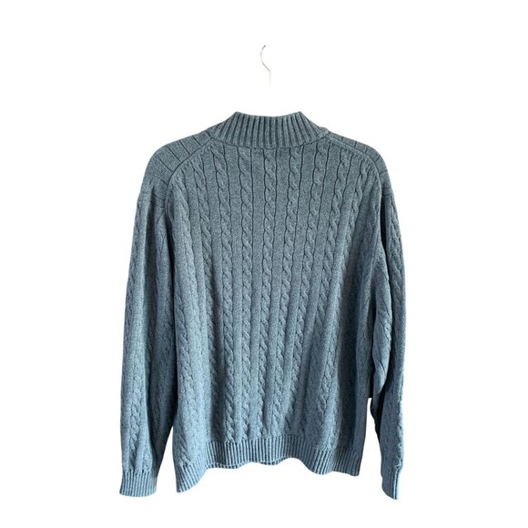 Izod Mens Size XL Long Sleeve 1/4 Zip Pullover Cableknit Sweater Fisherman - Picture 3 of 3